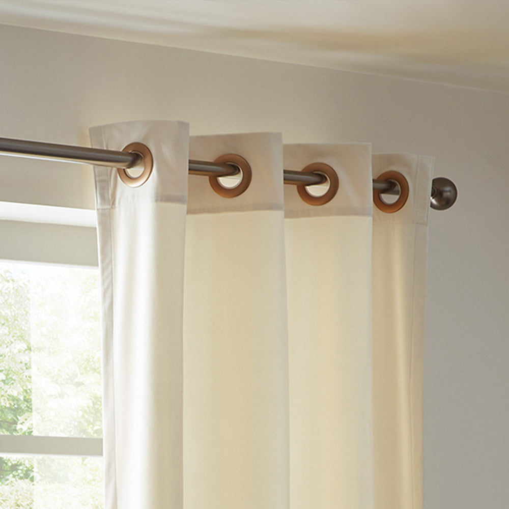 Close view of a custom curtain heading