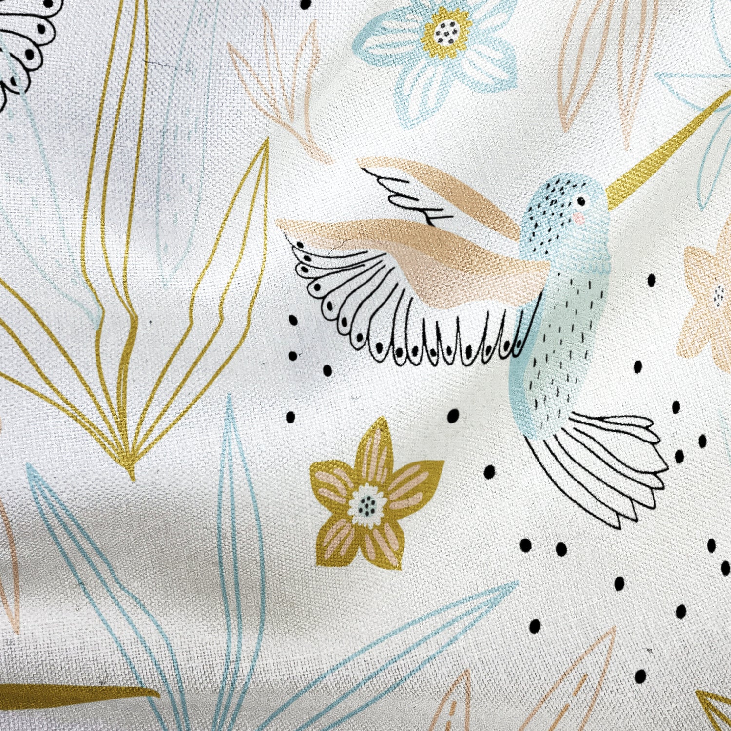 Custom Printed Fabric - Golden Birds