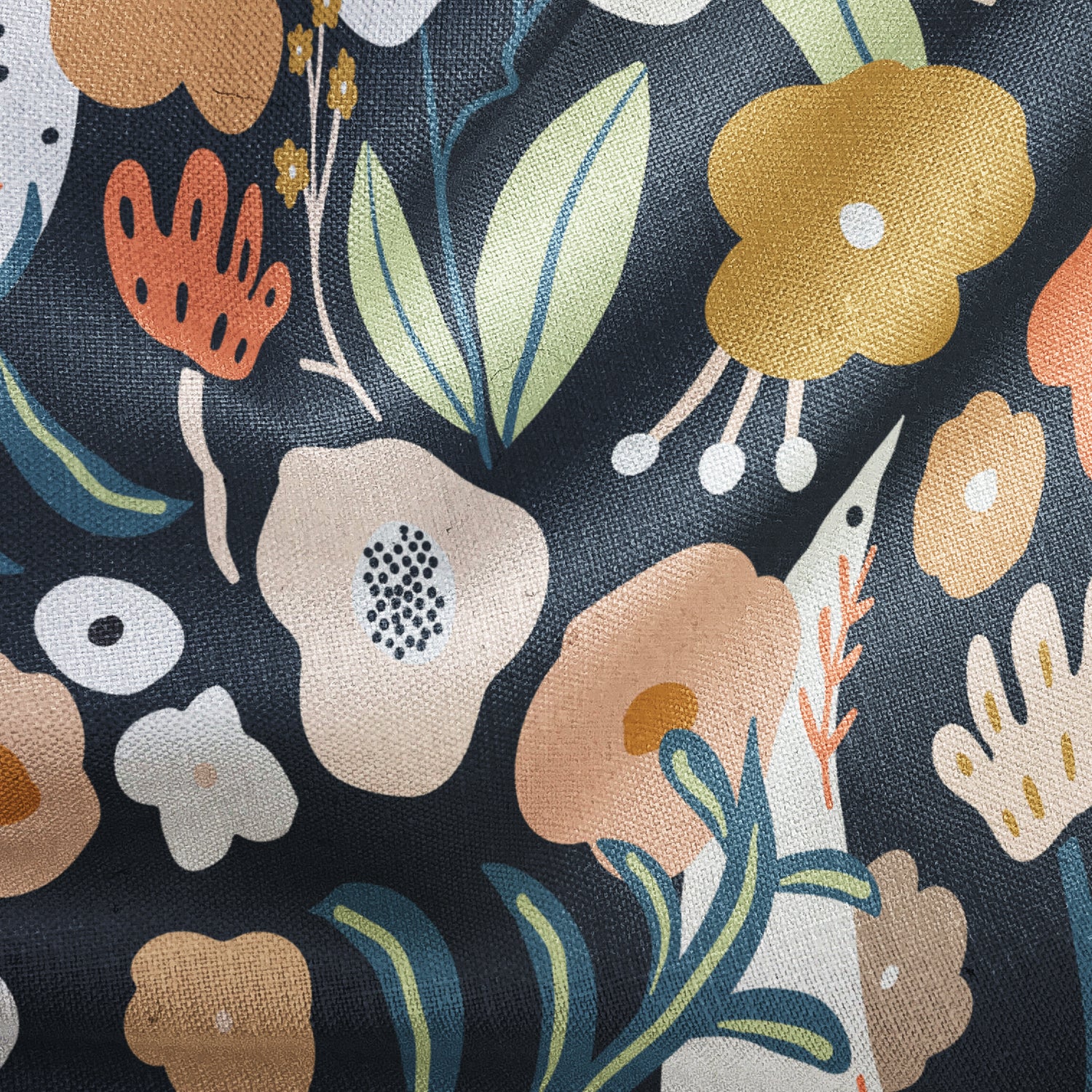 Custom Printed Fabric - Midnight Petals