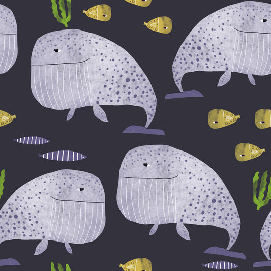 Designer Fabric - Blue Whales