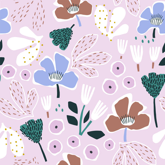 Designer Fabric - 'Lilac Meadow Bloom'