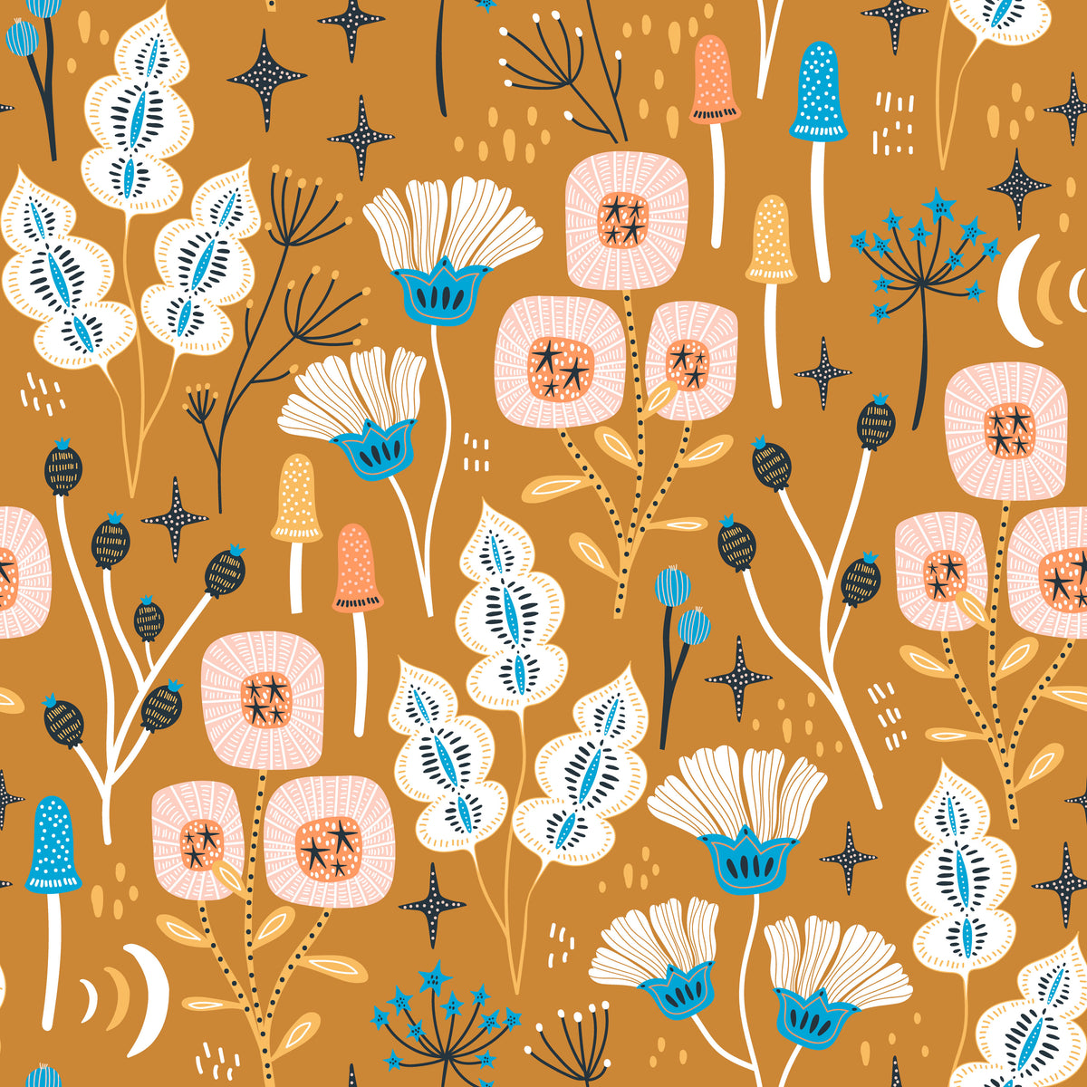 Designer Fabric - 'Warm Floral'