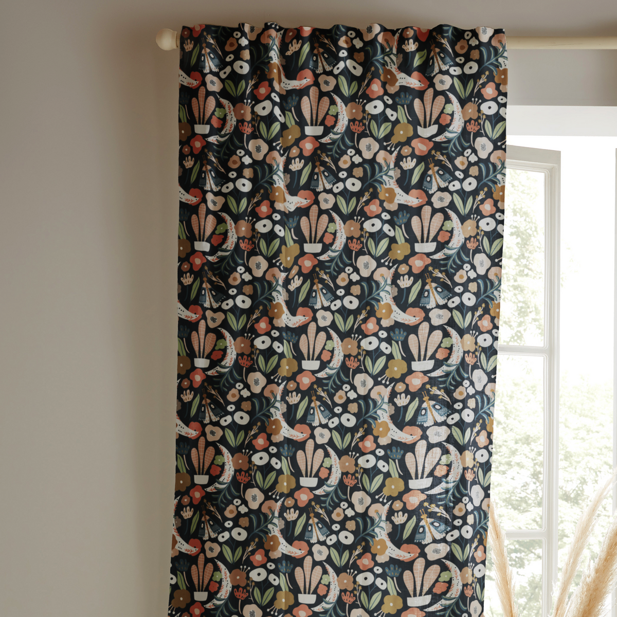 Designer Fabric - 'Midnight Petals'