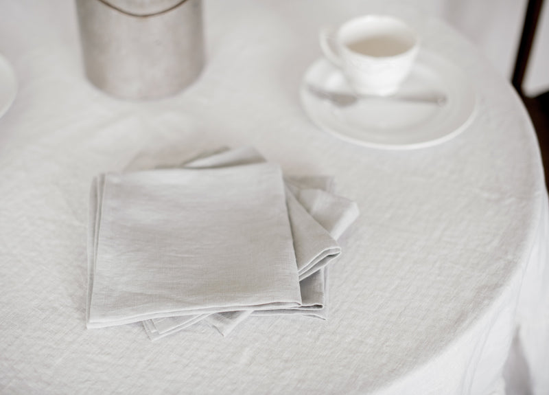 Clearance! Ready-to-Ship Round Linen Tablecloth with Ruffle, Coffee Table Tablecloth, Kitchen Décor Tablecloth Table Décor Tablecloth