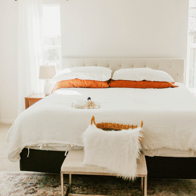 Linen Duvet Cover Set with Ties and Matching Pillowcases