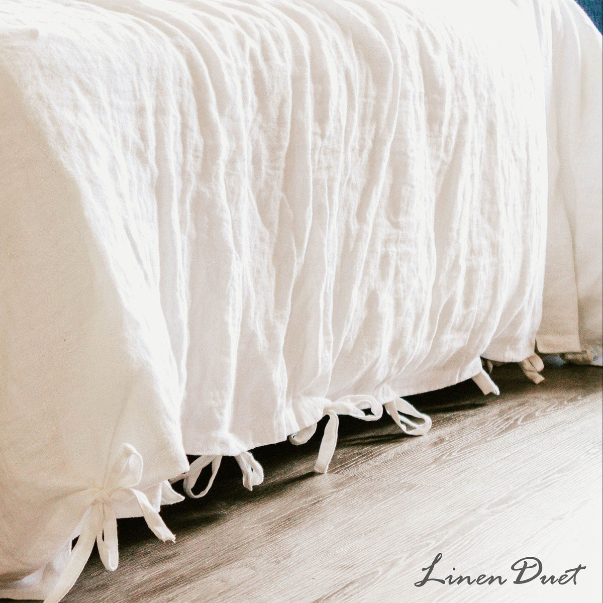 Linen Duvet Cover Set with Ties and Matching Pillowcases