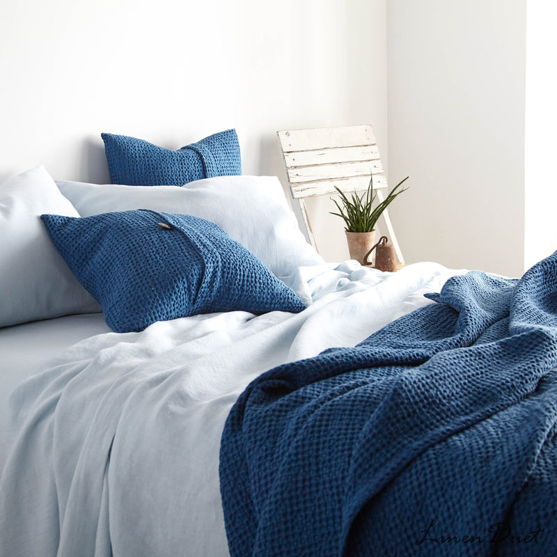 Linen Bedding Set with Flat Sheet, Fitted Sheet and Pillowcases in Multiple Colors