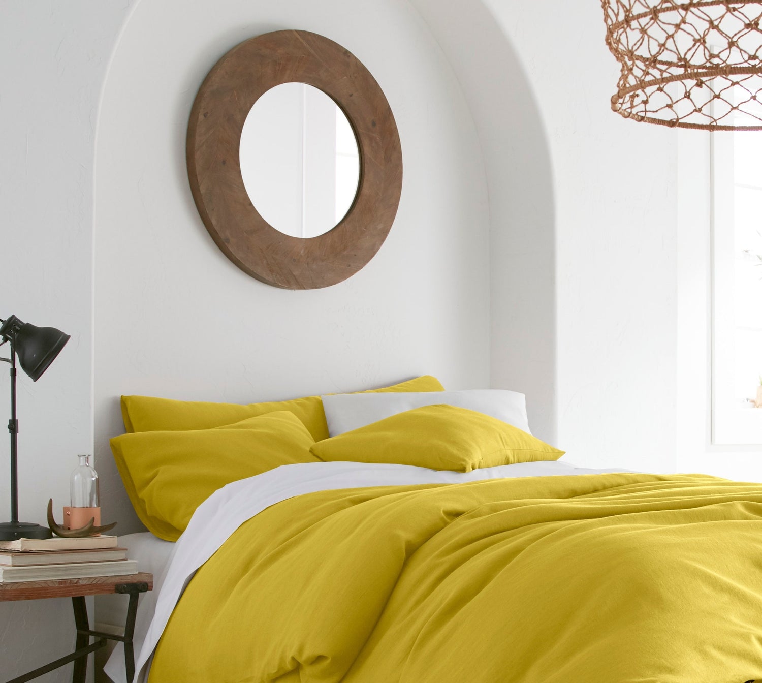 Set of 2 Yellow Linen Pillow Covers – Soft Linen Pillowcases with Envelope Closure