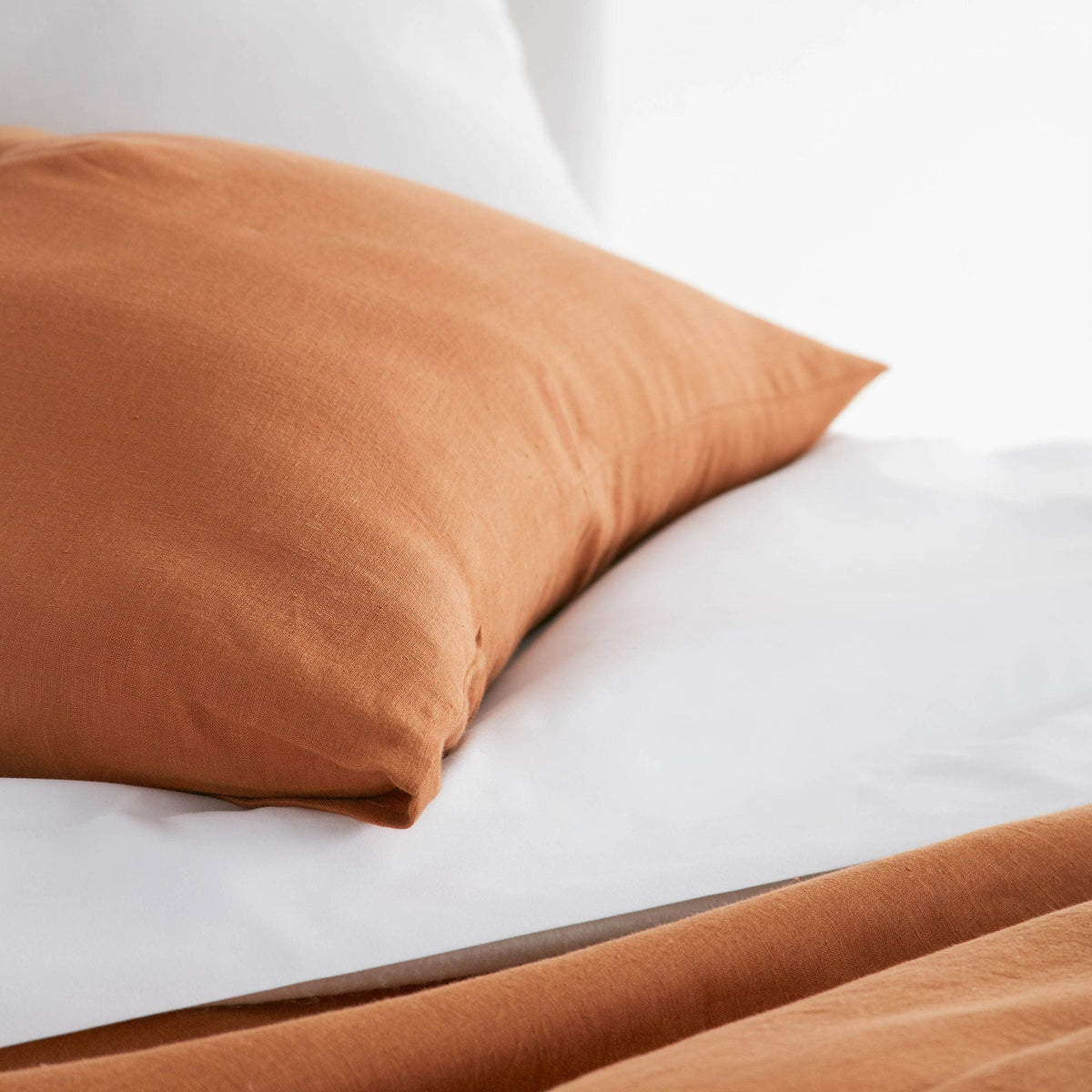 Cinnamon Linen Pillow Covers Set of 2 Envelope Closure
