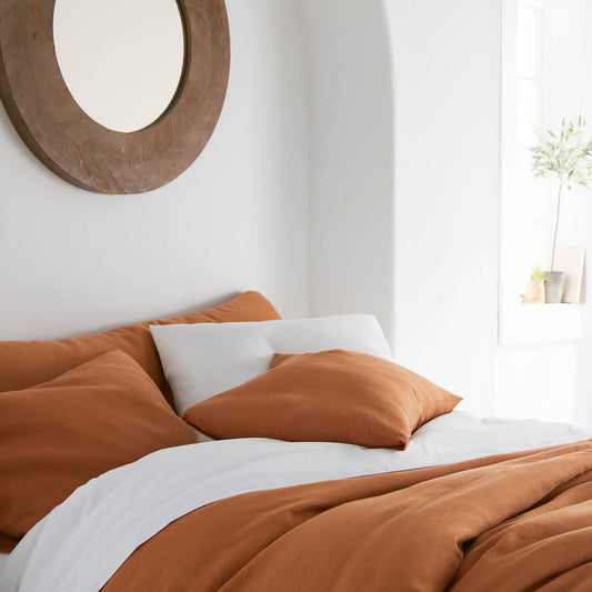 Cinnamon Linen Pillow Covers Set of 2 Envelope Closure