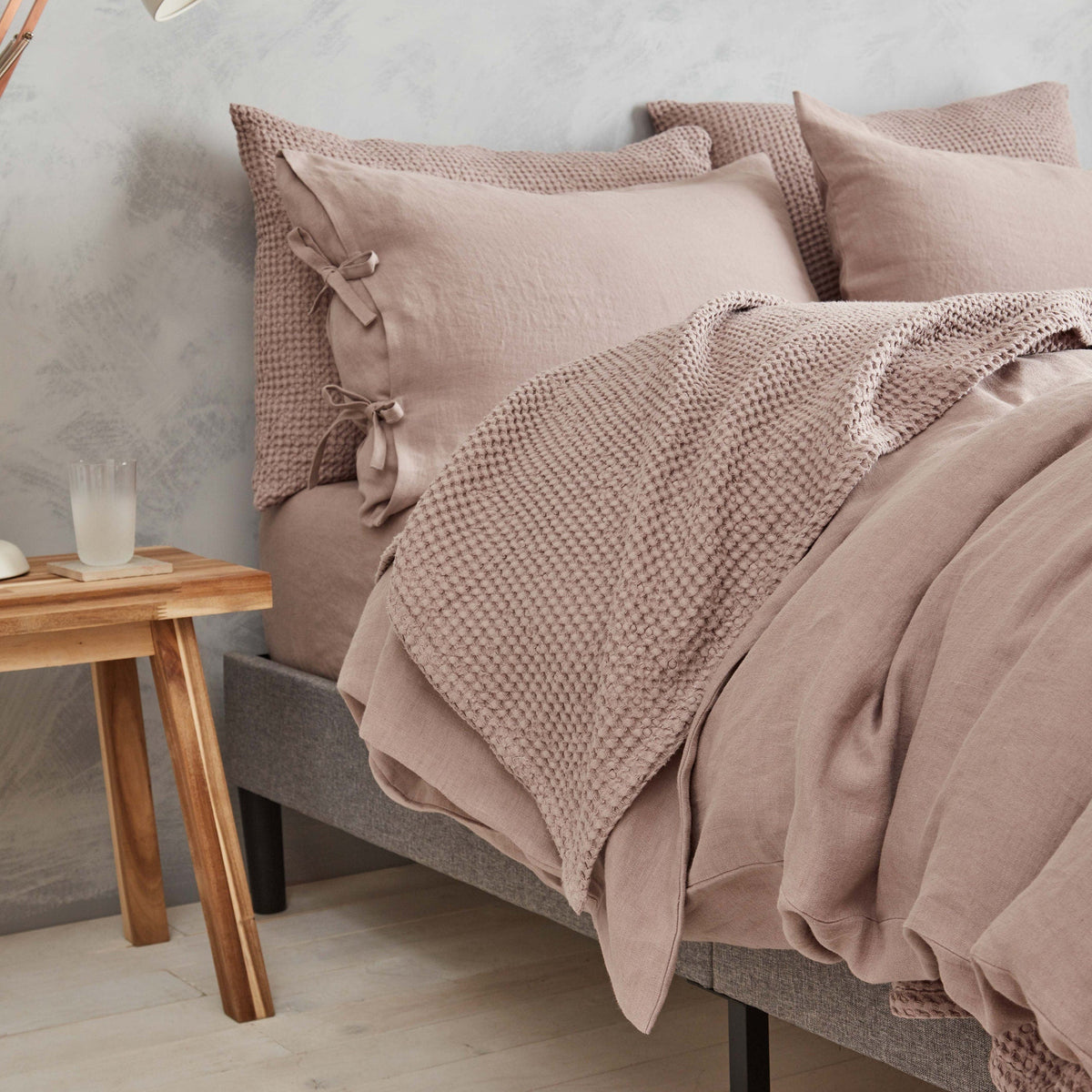 Linen Duvet Cover Set with Ties and Matching Pillowcases