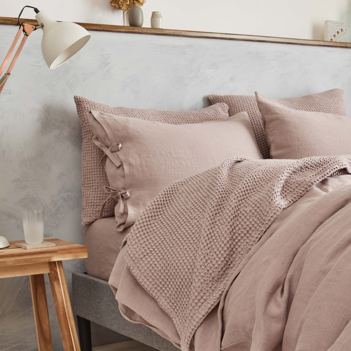 Linen Pillow Covers with Ties – Set of 2 Handmade European Linen Pillowcases
