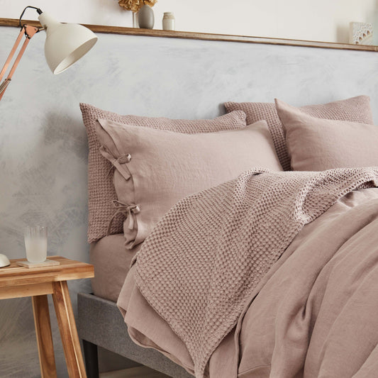 Linen Pillow Covers with Ties – Set of 2 Handmade European Linen Pillowcases