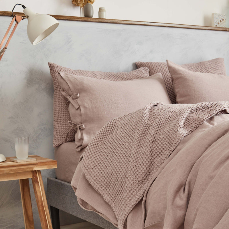 Linen Pillow Covers with Ties – Set of 2 Handmade European Linen Pillowcases
