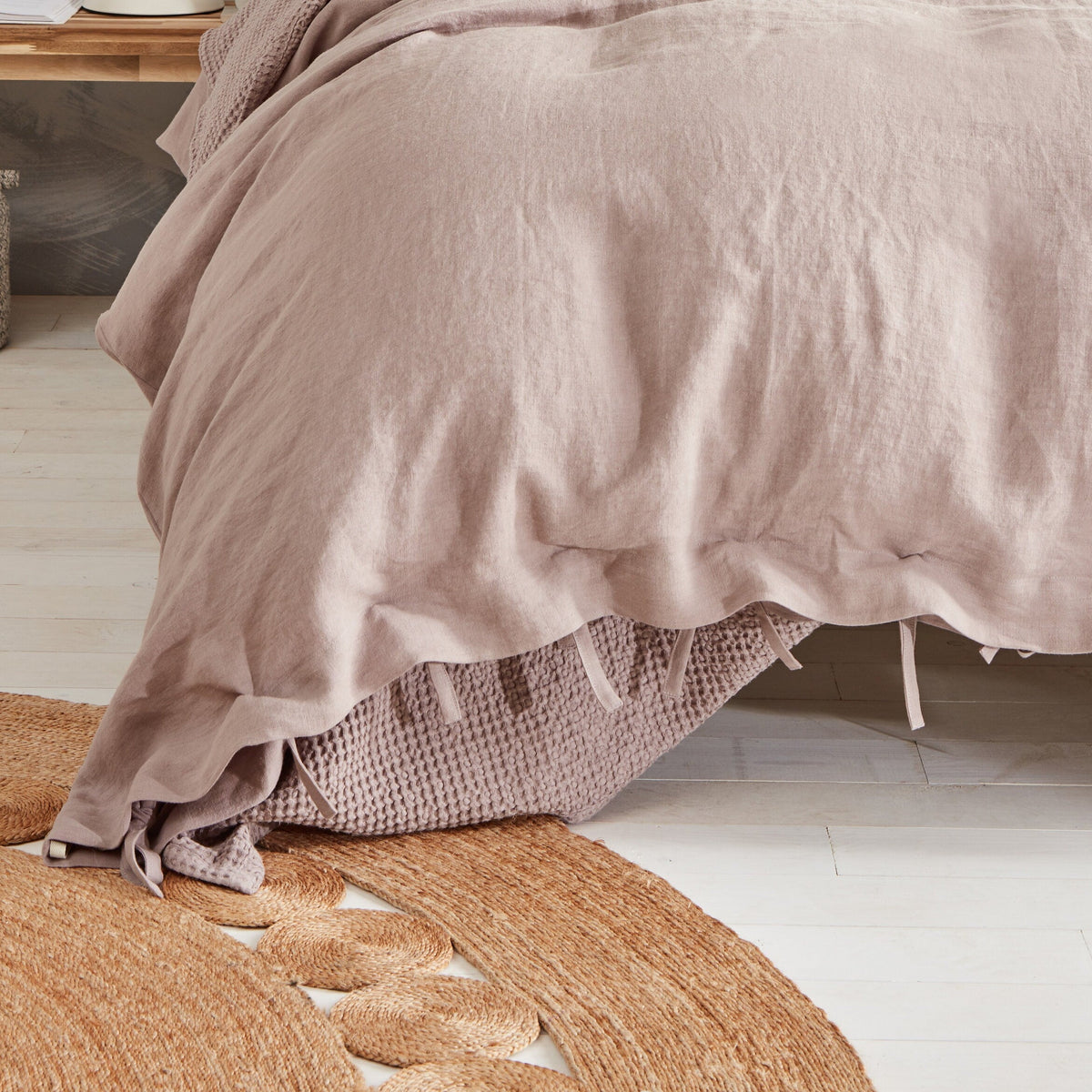 Linen Duvet Cover Set with Ties and Matching Pillowcases