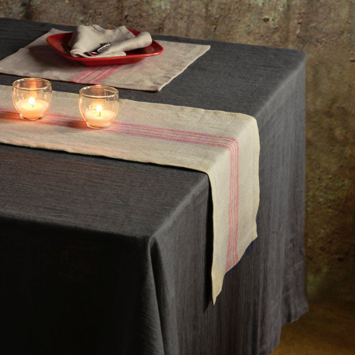 Table Runner with Stripes, Pure Linen Table Runner, Farmhouse Table Runner, Custom Table Runner, Housewarming Gift, Eco-Friendly Home Decor