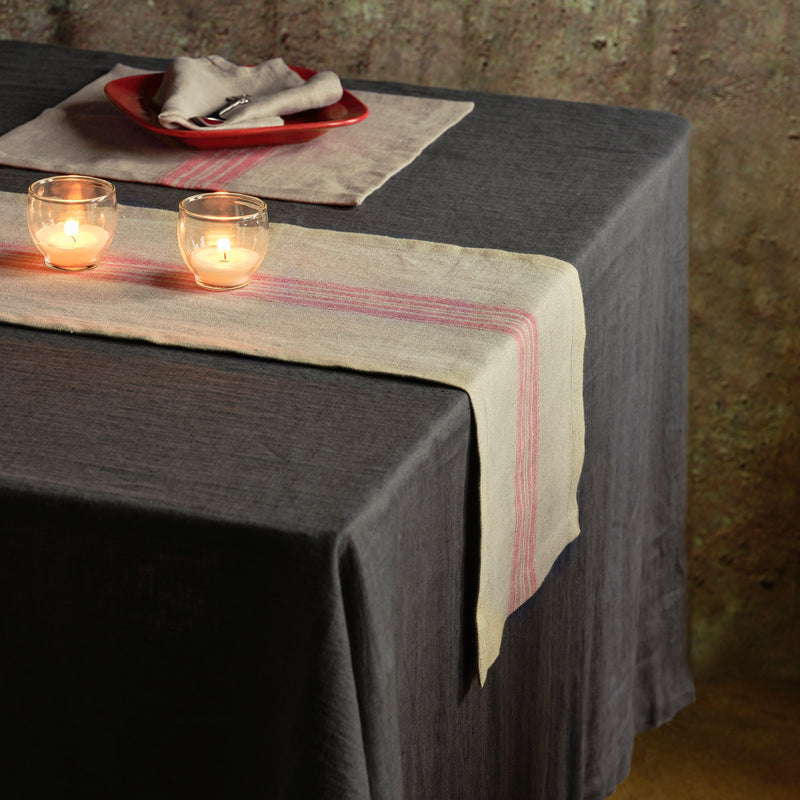 Table Runner with Stripes, Pure Linen Table Runner, Farmhouse Table Runner, Custom Table Runner, Housewarming Gift, Eco-Friendly Home Decor