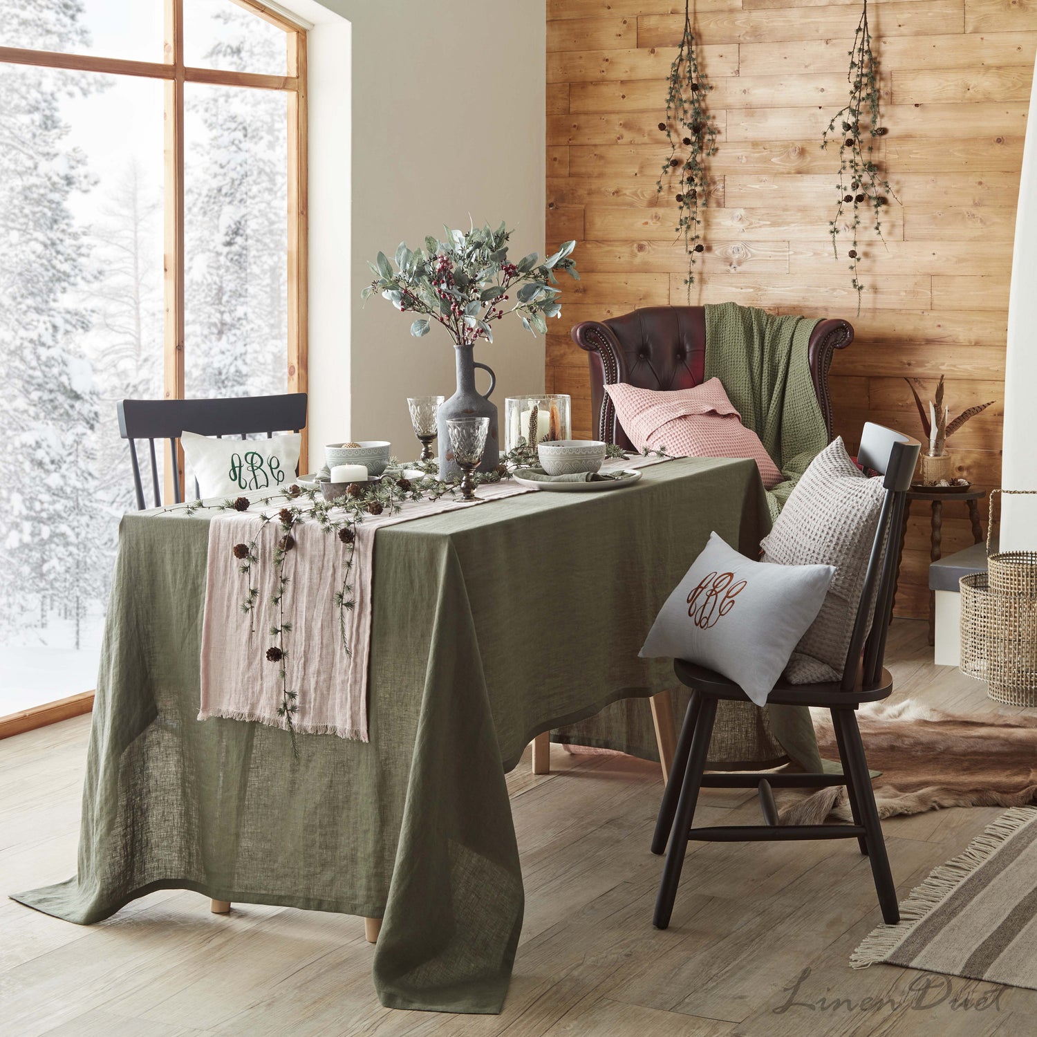 Linen Tablecloth – Custom Size European Linen Table Cover
