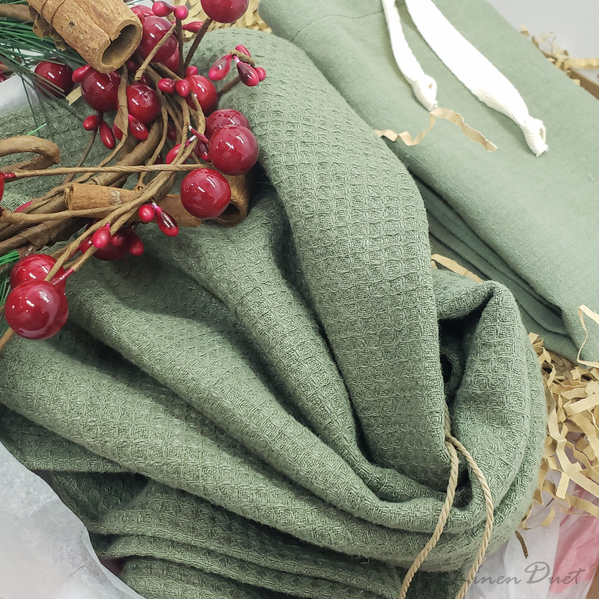Waffle Linen Cotton Kitchen Hand Towel