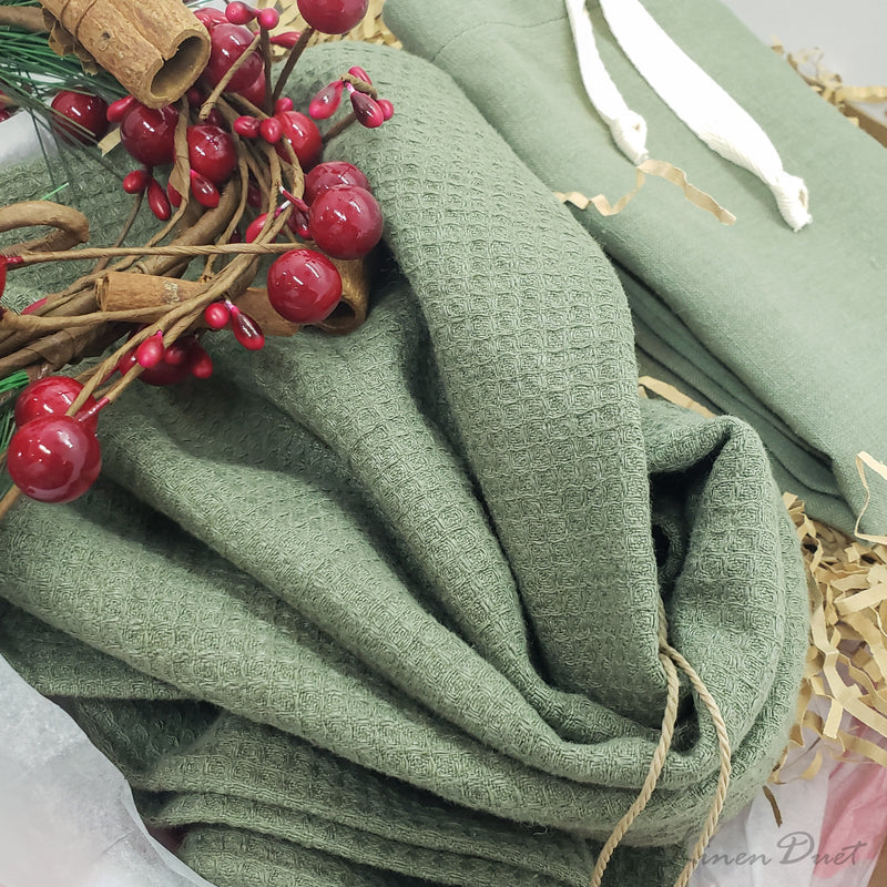 Waffle Linen Cotton Kitchen Hand Towel