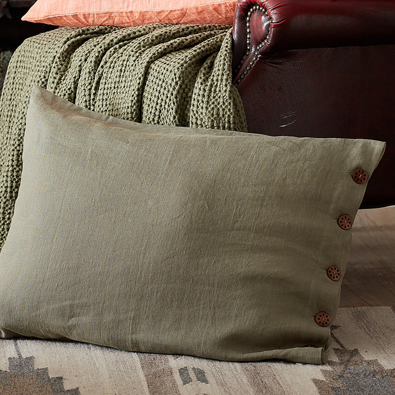 Soft European Linen Pillowcase with Button Closure