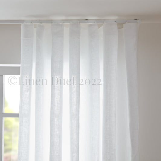 Ripple Fold Linen Curtain Panel with Wave Heading Tape