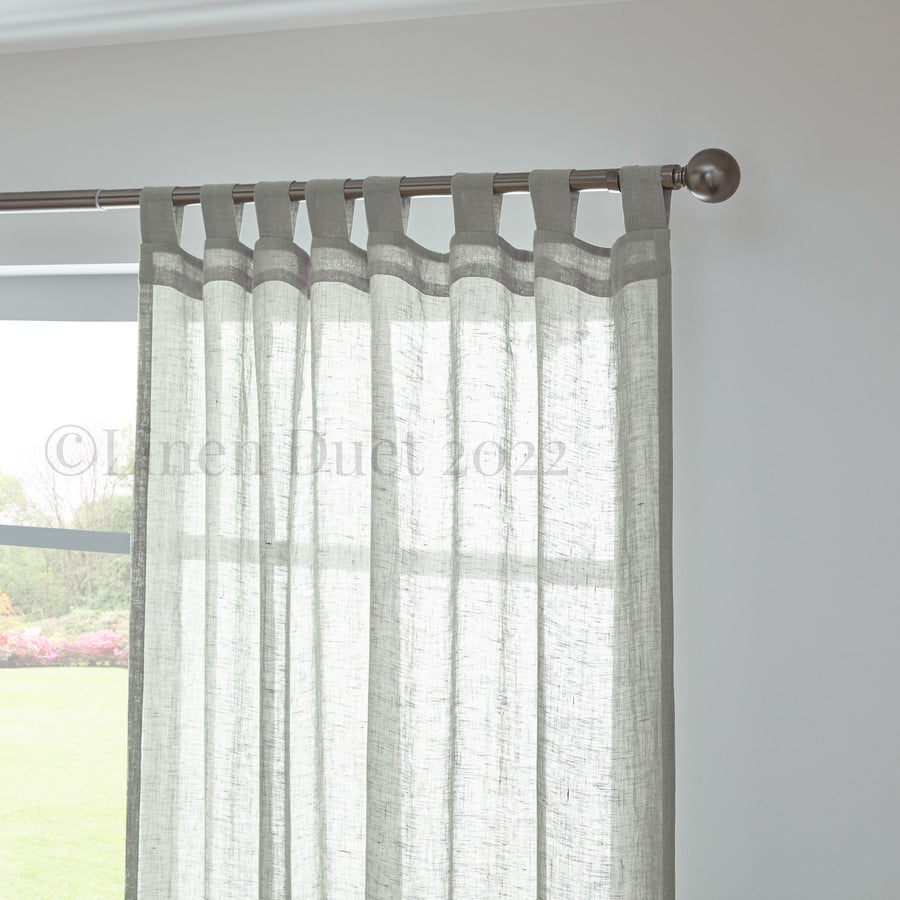 Tab top curtain heading by Linden Studio