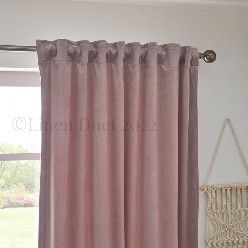 Custom Velvet Back Tab Curtains with Multifunctional Heading Tape