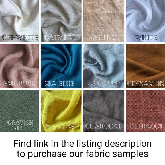 Grid of fabric swatches in various colors with labels underneath.