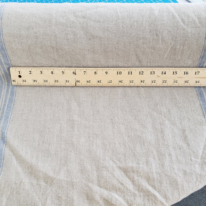 Heavyweight Striped Linen Fabric by the Yard