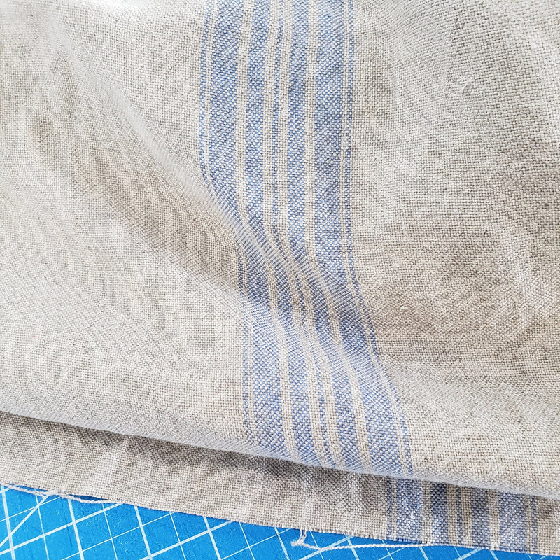 Heavyweight Striped Linen Fabric by the Yard