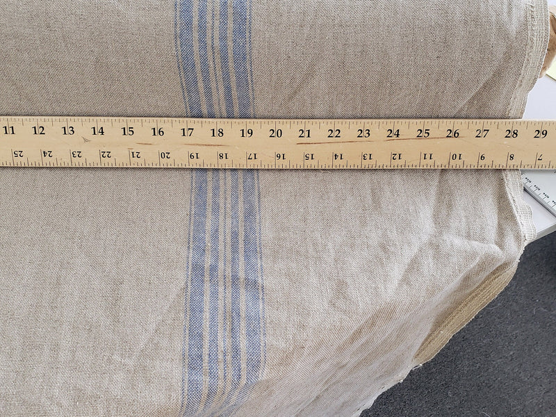 Heavyweight Striped Linen Fabric by the Yard