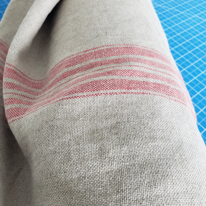 Heavyweight Striped Linen Fabric by the Yard for Upholstery and Home Decor