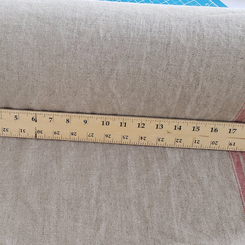 Heavyweight Striped Linen Fabric by the Yard for Upholstery and Home Decor