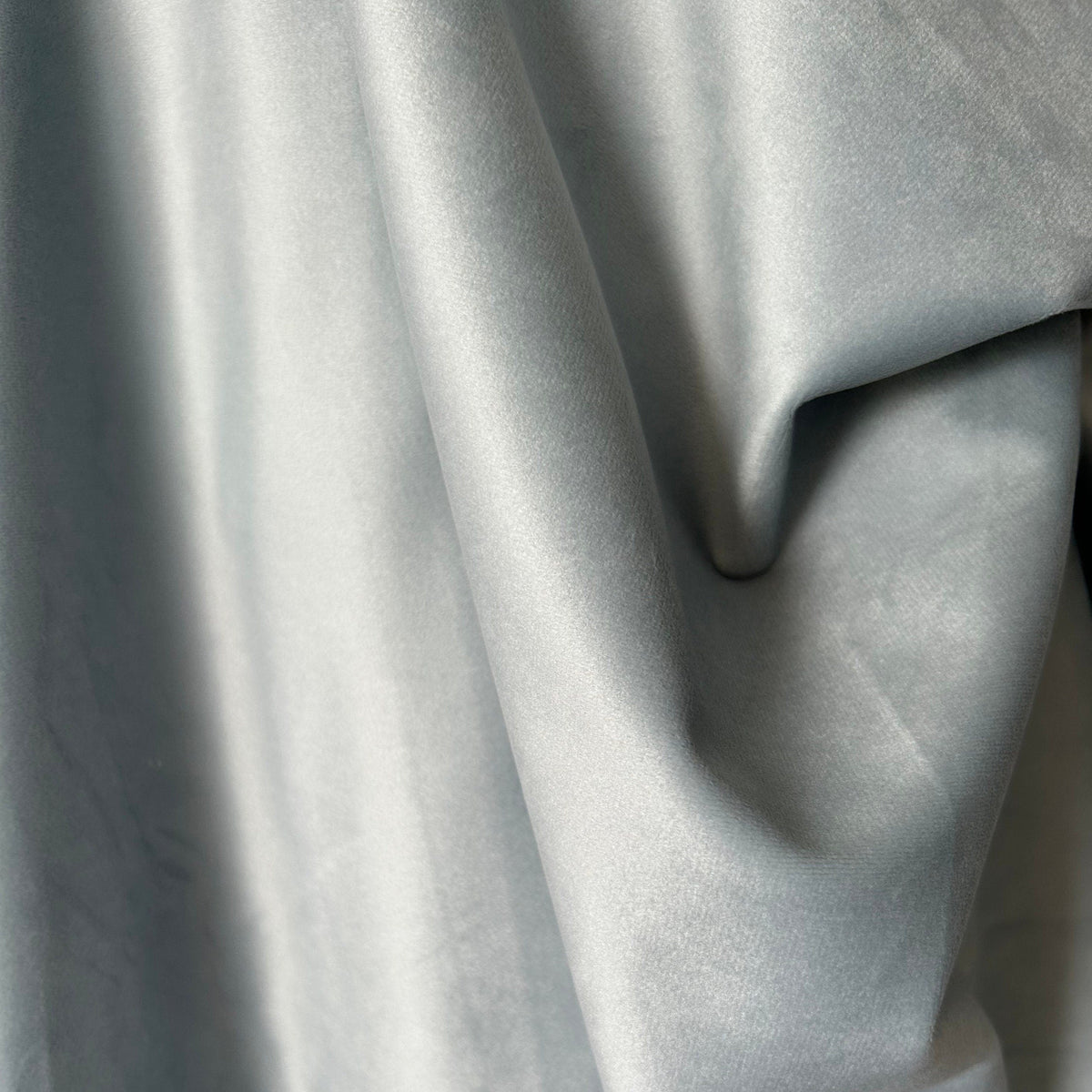 Grayish Blue Velvet Fabric by the Yard for Curtains and Upholstery