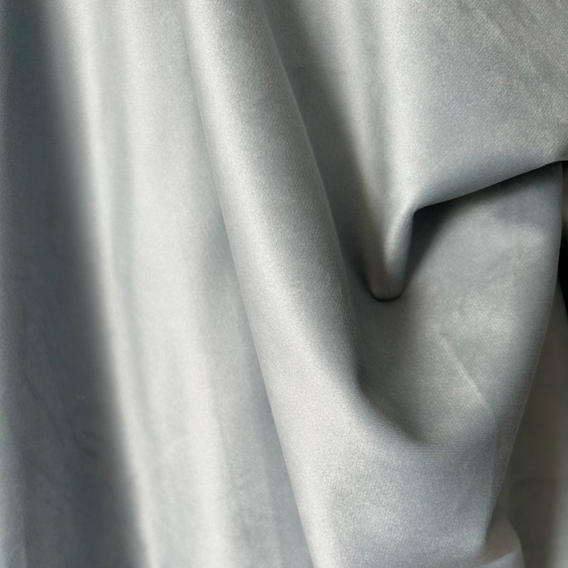 Grayish Blue Velvet Fabric by the Yard for Curtains and Upholstery
