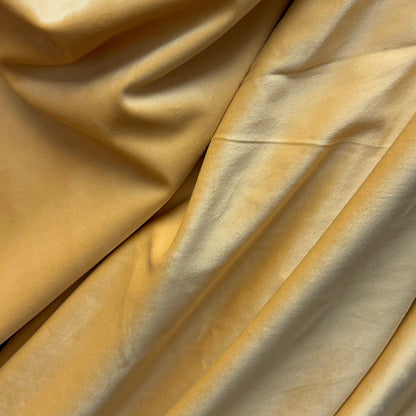 Golden Mustard Velvet Fabric by the Yard for Curtains and Upholstery