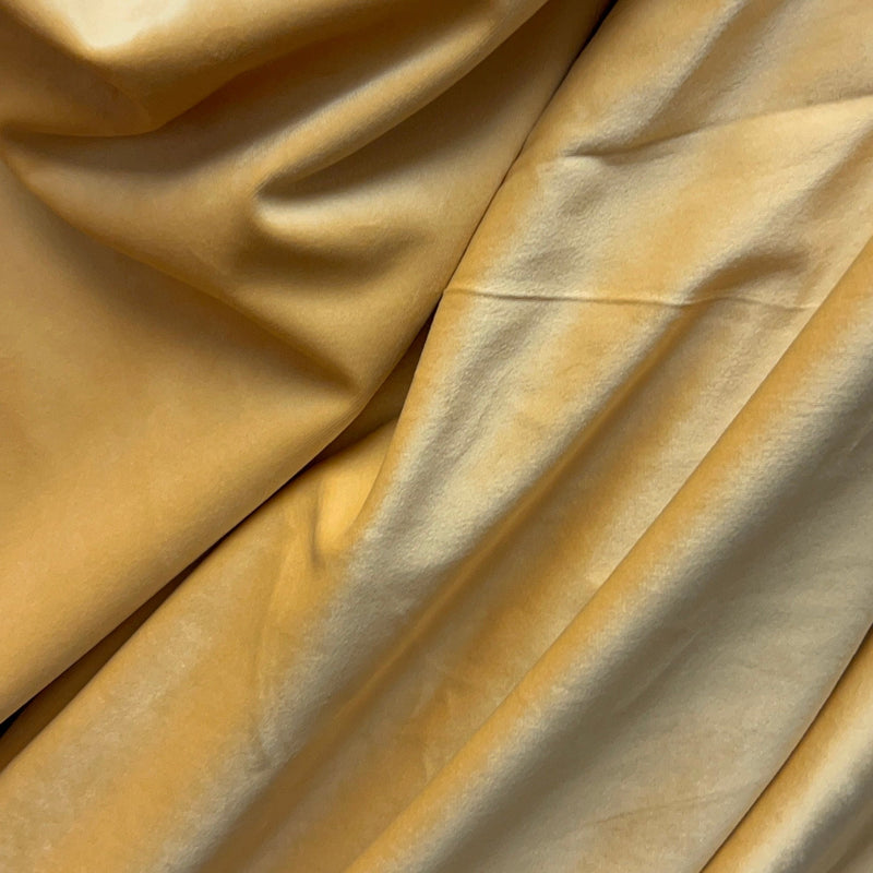 Golden Mustard Velvet Fabric by the Yard for Curtains and Upholstery