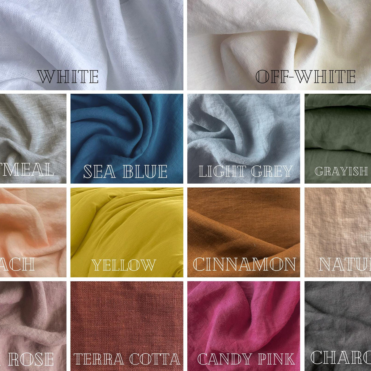 Set of 2 Linen Pillow Covers with Envelope Closure Handmade in USA