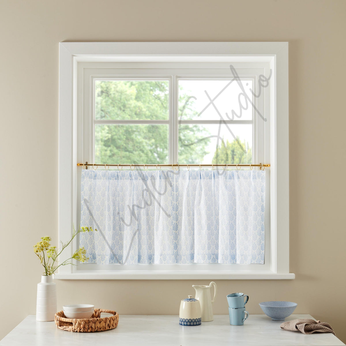 Custom Cafe Curtains From Your Fabric | Sewing Service | Rod Pocket Cafe Curtains  | Custom Made Curtain From Your Fabric | COM Curtains