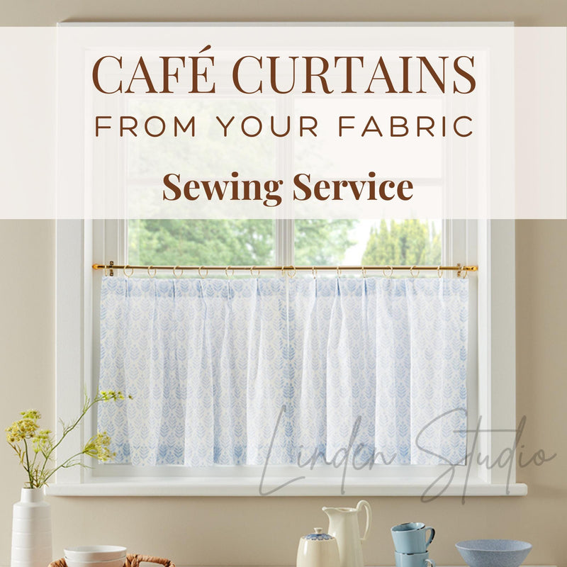 Custom Cafe Curtains From Your Fabric | Sewing Service | Rod Pocket Cafe Curtains  | Custom Made Curtain From Your Fabric | COM Curtains