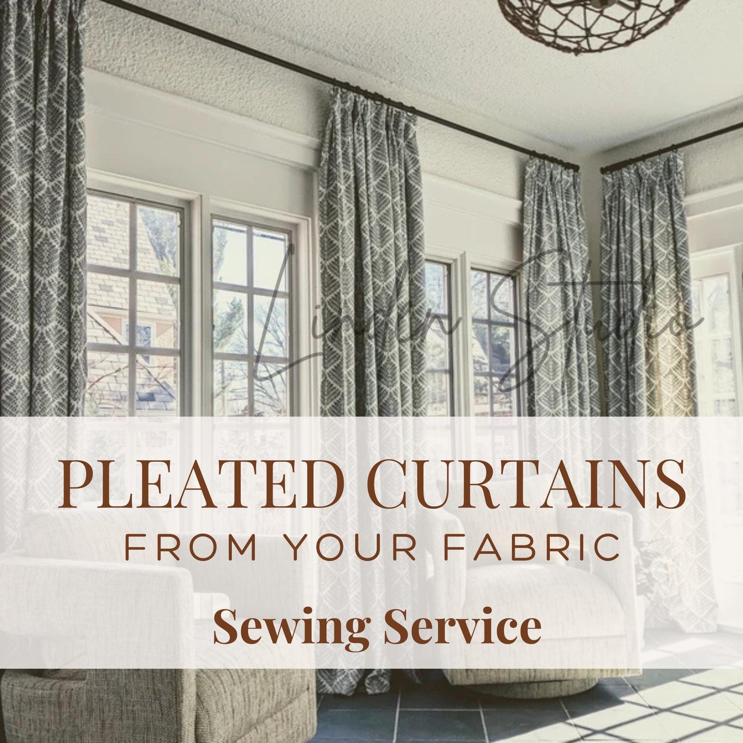 Custom Sewing Service/Seamstress, Pleated Custom Made Curtains From your Own Fabric, French Pleat Curtain Panels from Your Material