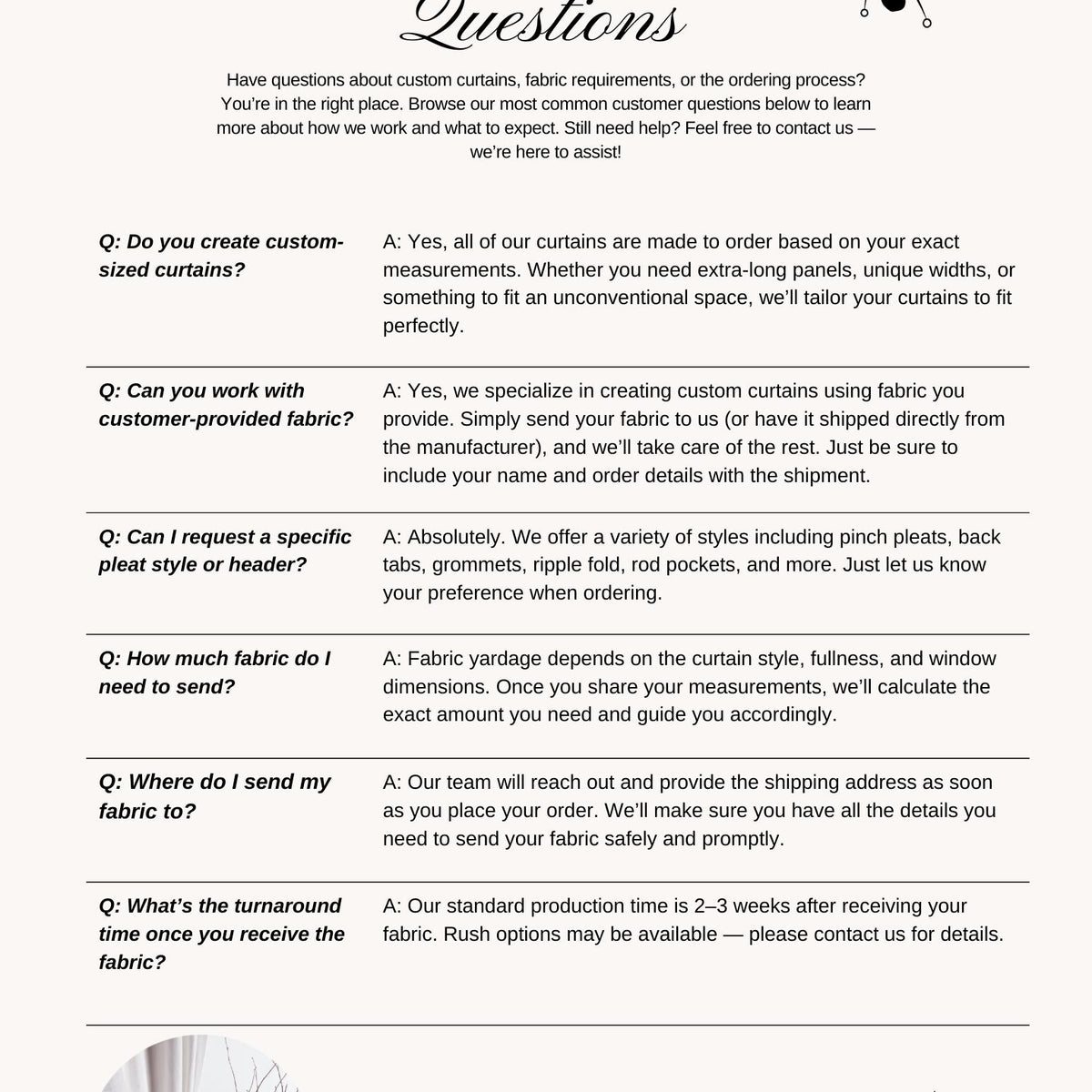 Custom Handmade Tie-Up Linen Curtain Valance – Sewn from Your Fabric