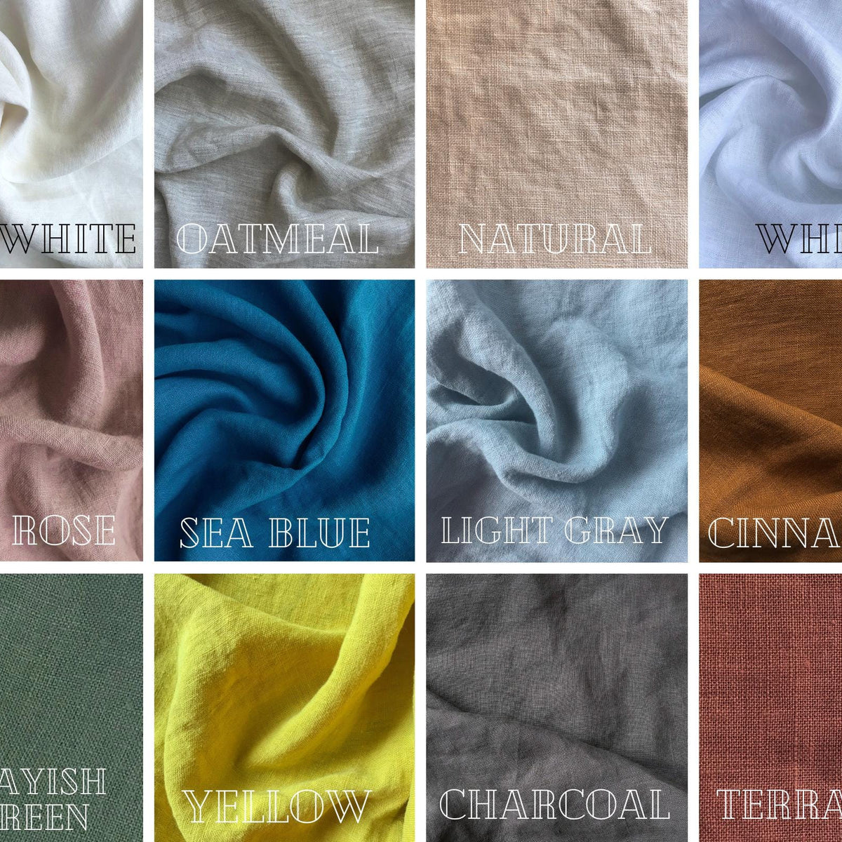 Linen Ruffled Bed Skirt - Base Valance - Linen Mattress Cover Natural Flax - White, Oatmeal, Mustard Bed Skirt - Twin, Full, Queen, King