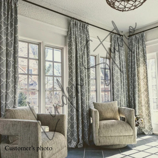 Custom Pleated Curtains Made from Your Own Fabric