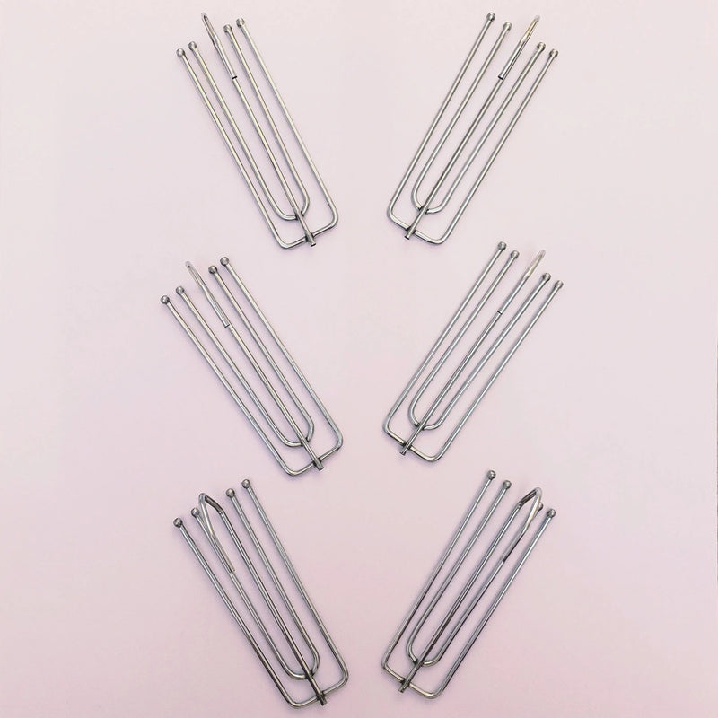 Stainless Steel Curtain Pleat Hooks – 4-Prong (Set of 10)