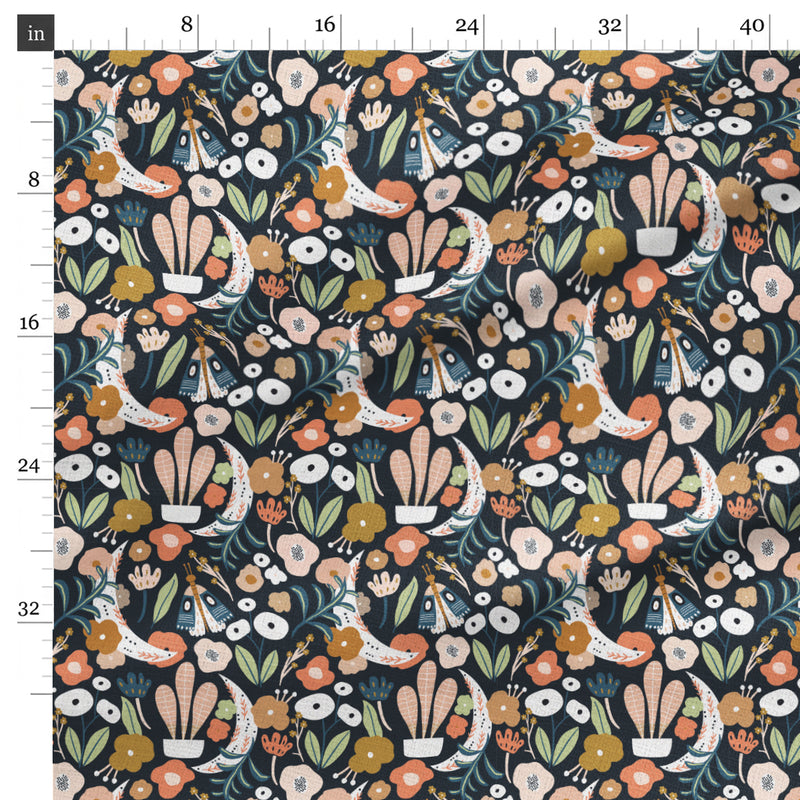 Designer Fabric - 'Midnight Petals'