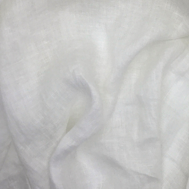 Sheer Linen Fabric by the Yard - White